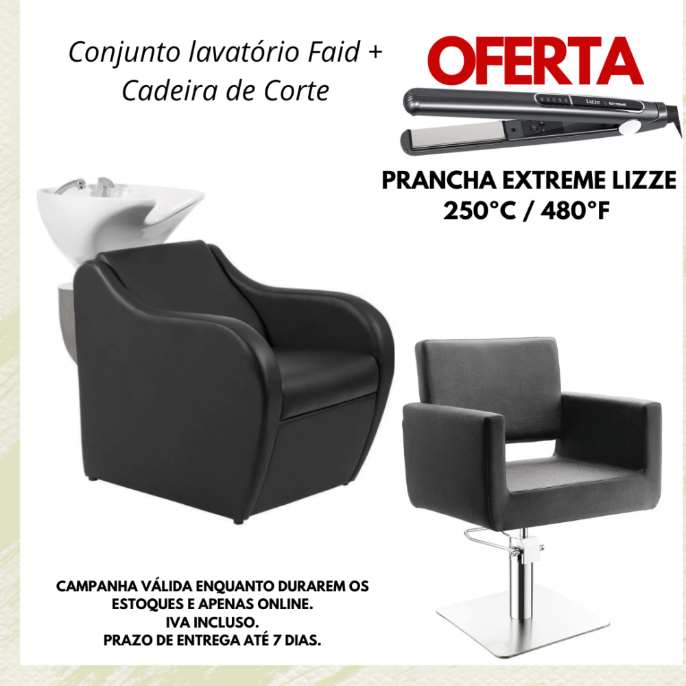 Rampa de Lavagem Faid + Cadeira de Cabeleiro Braid