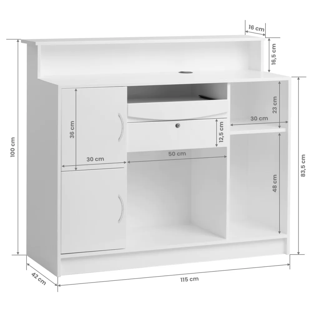 BALCÃO RECEPÇÃ G26W BRANCO 147863 8